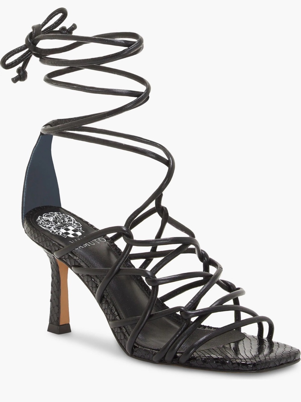 Vince Camuto Black Strappy Lace-Up Heeled Sandals - NWOT
